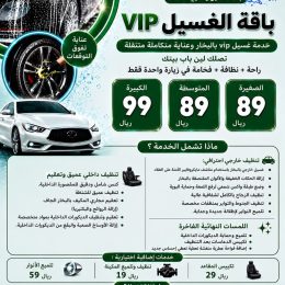 الباقة الذهبية غسيل vip (بدون مقاعد)